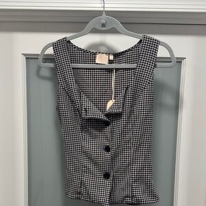 Good Luck Gem Checkered Blouse